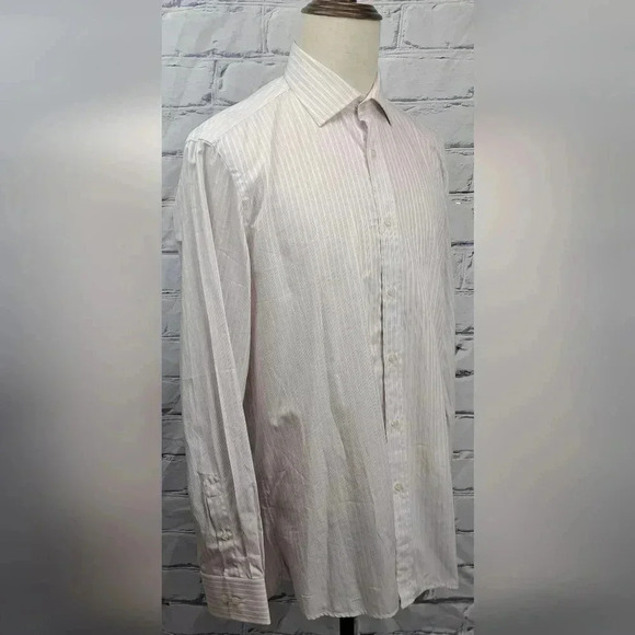NWT Burberry Mens Dress Shirt White Pink Striped Current Tag Size 16 x 35 /41 EU - Picture 7 of 16